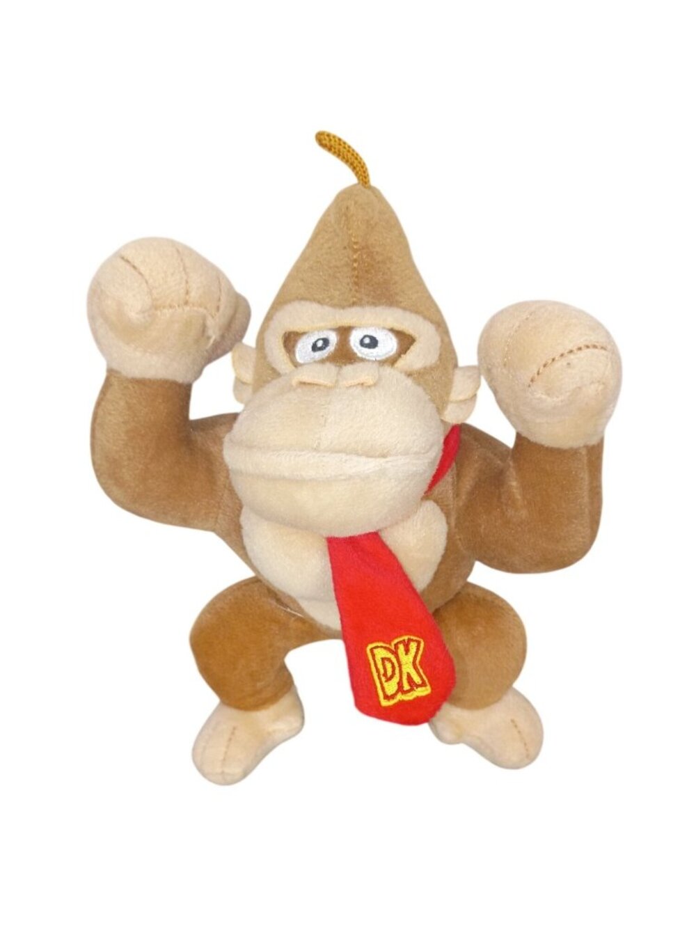 Donkey Kong Plush Toy With Red DK Tie Brown & Beige 8-Inch Stuffed Animal Monkey